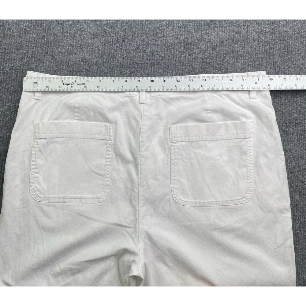 Eileen‎ Fisher Pants Womens 18 White Straight Leg Cotton Twill Casual Classic